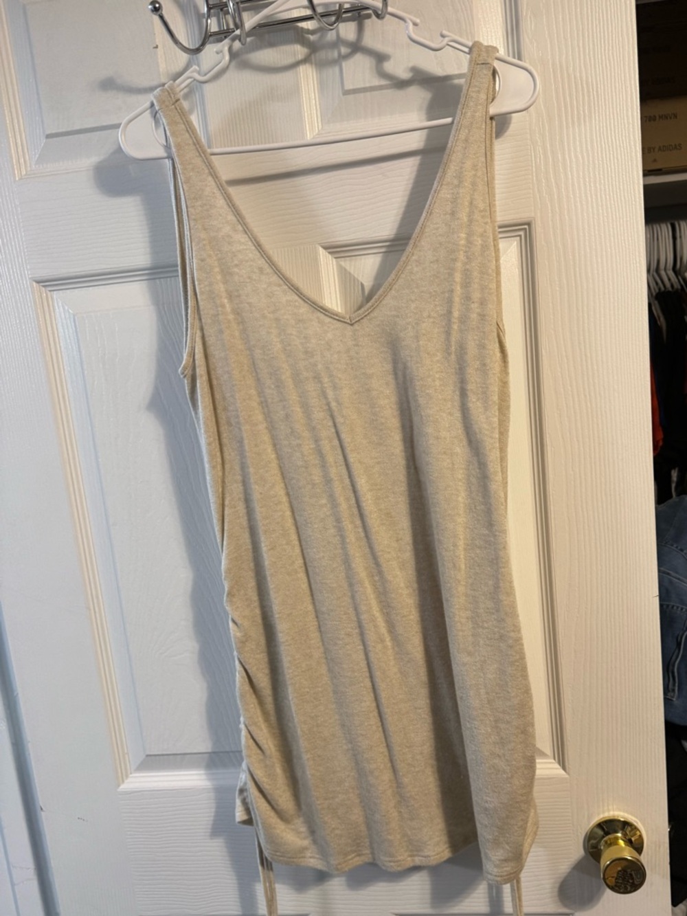 Women's V-Neck Cream Tank Top dress/cover up